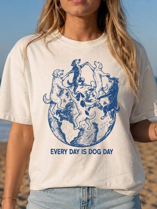 Other - National Dog Day Shirt, Every Day Is Dog Day Tee, Dog Lover Gift, Pet Mom Shirt